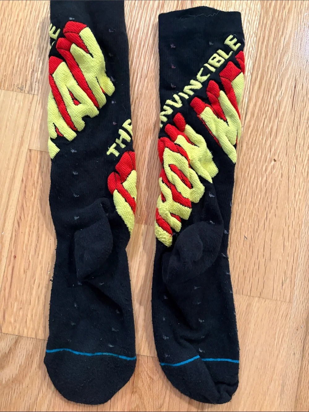Stance Black Ironman Graphic Kids Crew Socks with Red and Yellow Accents